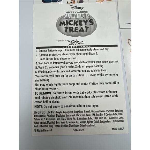 Disney Mickey Mouse Club House Treat Halloween DVD Temporary Tattoos Rare 6 Ct - Picture 9 of 12